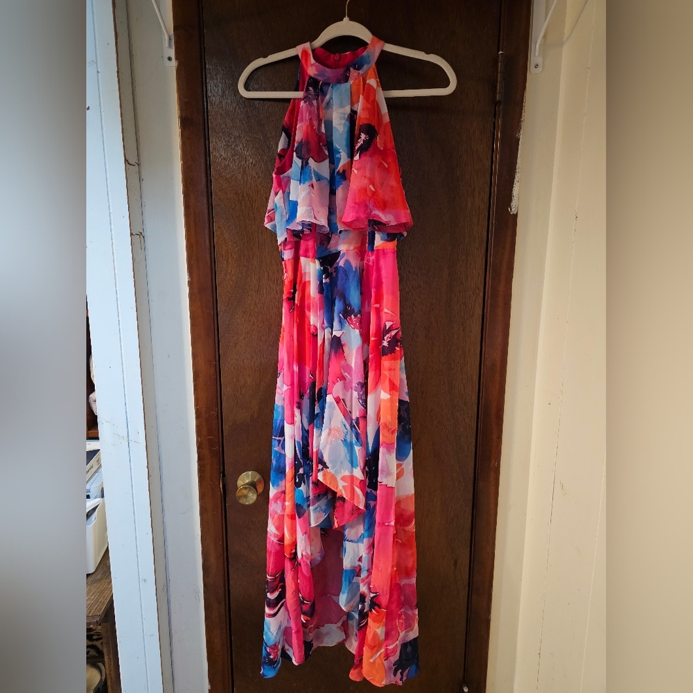 Eliza J Colorful floral Hi-low maxi dress, size  6